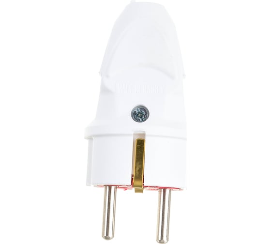 Изображение товара Прямая вилка AY-KA 16А 250В с заземлением, белый 7713500