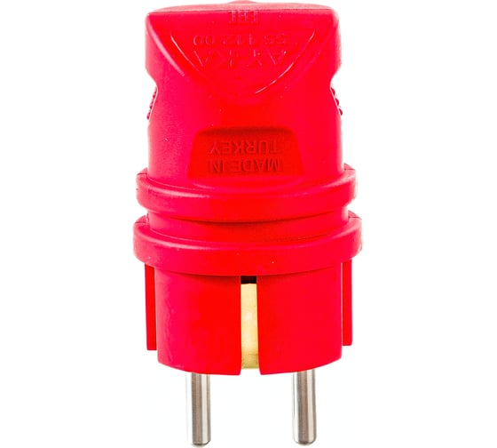 Изображение товара Угловая вилка AY-KA каучук с заземлением 16А IP44 красная 5511201