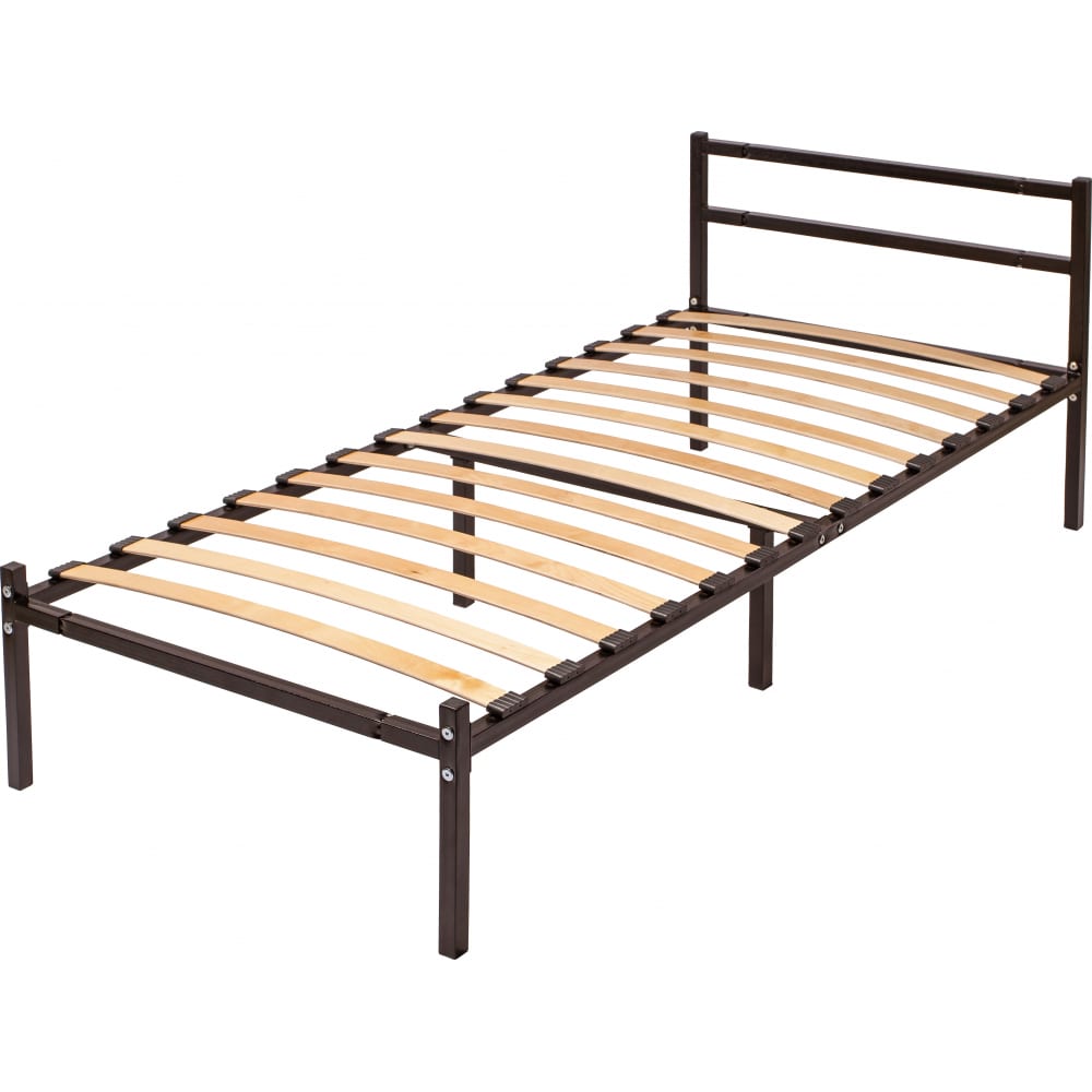 Купить Металлическая разборная кровать ЭЛИМЕТ, БП-00002064, черный, сталь/березовый шпон/пластик
