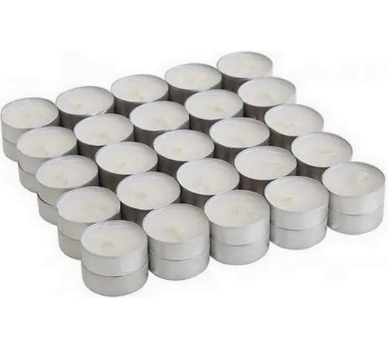 Изображение товара Чайная свеча Lumi эконом 8x37 мм, белая, 50 шт 123355_50