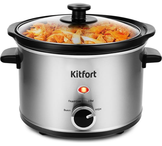Изображение товара Медленноварка KITFORT емкость кастрюли 2,5 л, количество режимов 3 КТ-206