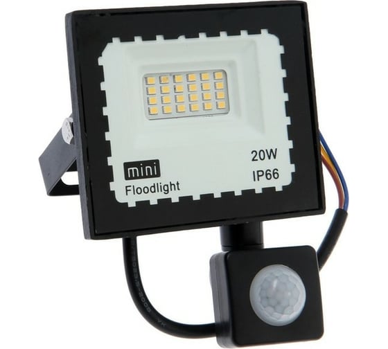 Изображение товара Светодиодный прожектор СИМАЛЕНД, 20 Вт, 1800 Лм, 4000К, Датчик движения, IP66 4604487