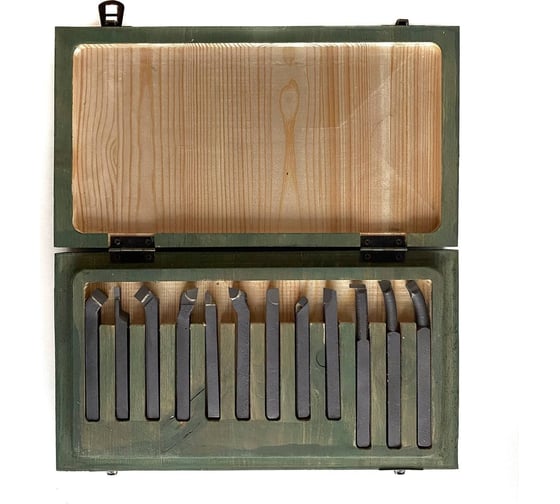 Изображение товара Набор токарных резцов по металлу 12 шт, 10x10 мм ООО ПЕТРО-ИНСТРУМЕНТ НРМ001x7398920 X7398920