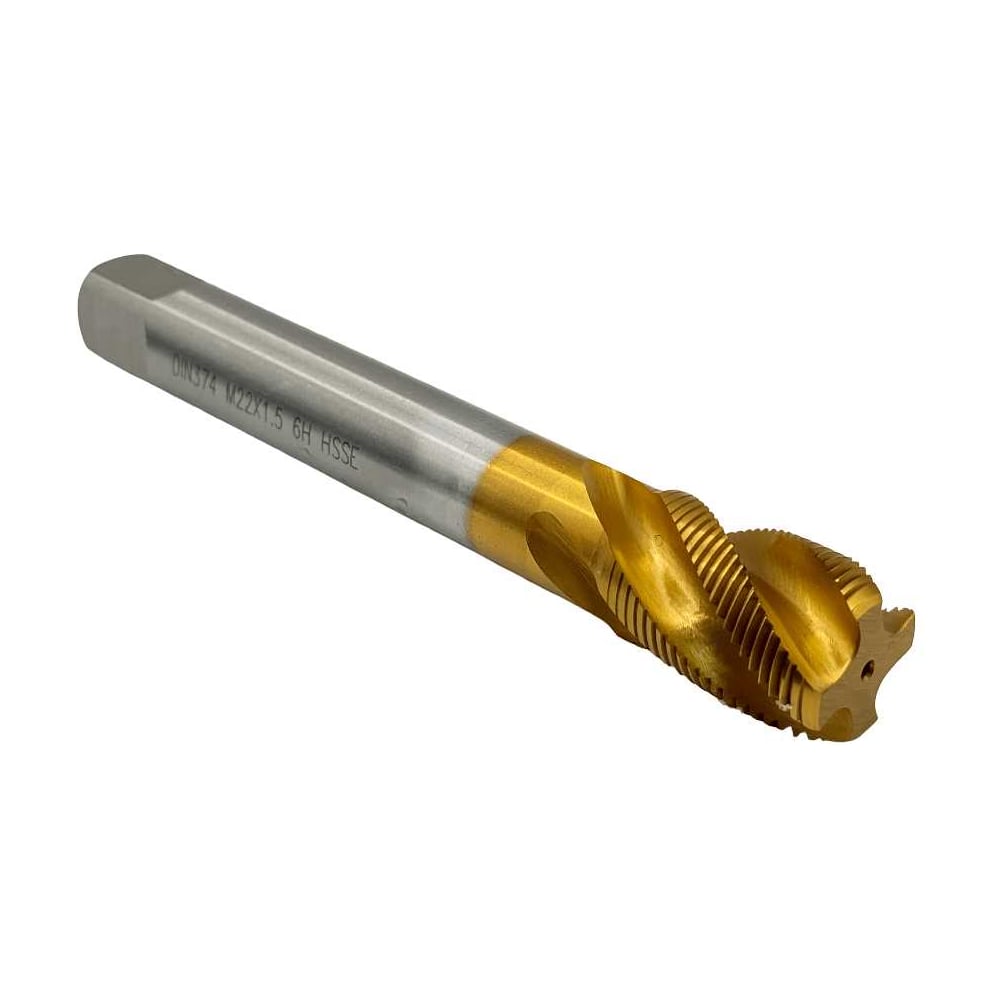Изображение товара Метчик машинно-ручной TORNERI, М22х1,5, HSSE, 6H, DIN374, TiN, с винтовой канавкой для глухих отверстий, 043902 Изображение товара Метчик машинно-ручной TORNERI, М22х1,5, HSSE, 6H, DIN374, TiN, с винтовой канавкой для глухих отверстий, 043902