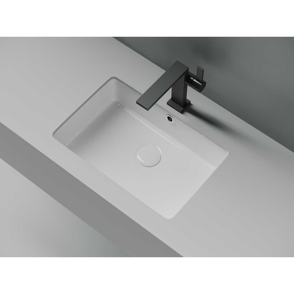 Изображение товара Раковина встраиваемая снизу Ceramicanova Era 460x320x155 мм, с переливом, белая CN15003