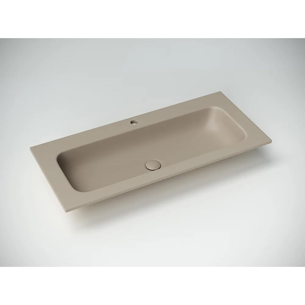 Изображение товара Раковина накладная Ceramicanova Grace 1010x457x137 мм, прямоугольная, с отверстием под смеситель, капучино матовый CN7013MC