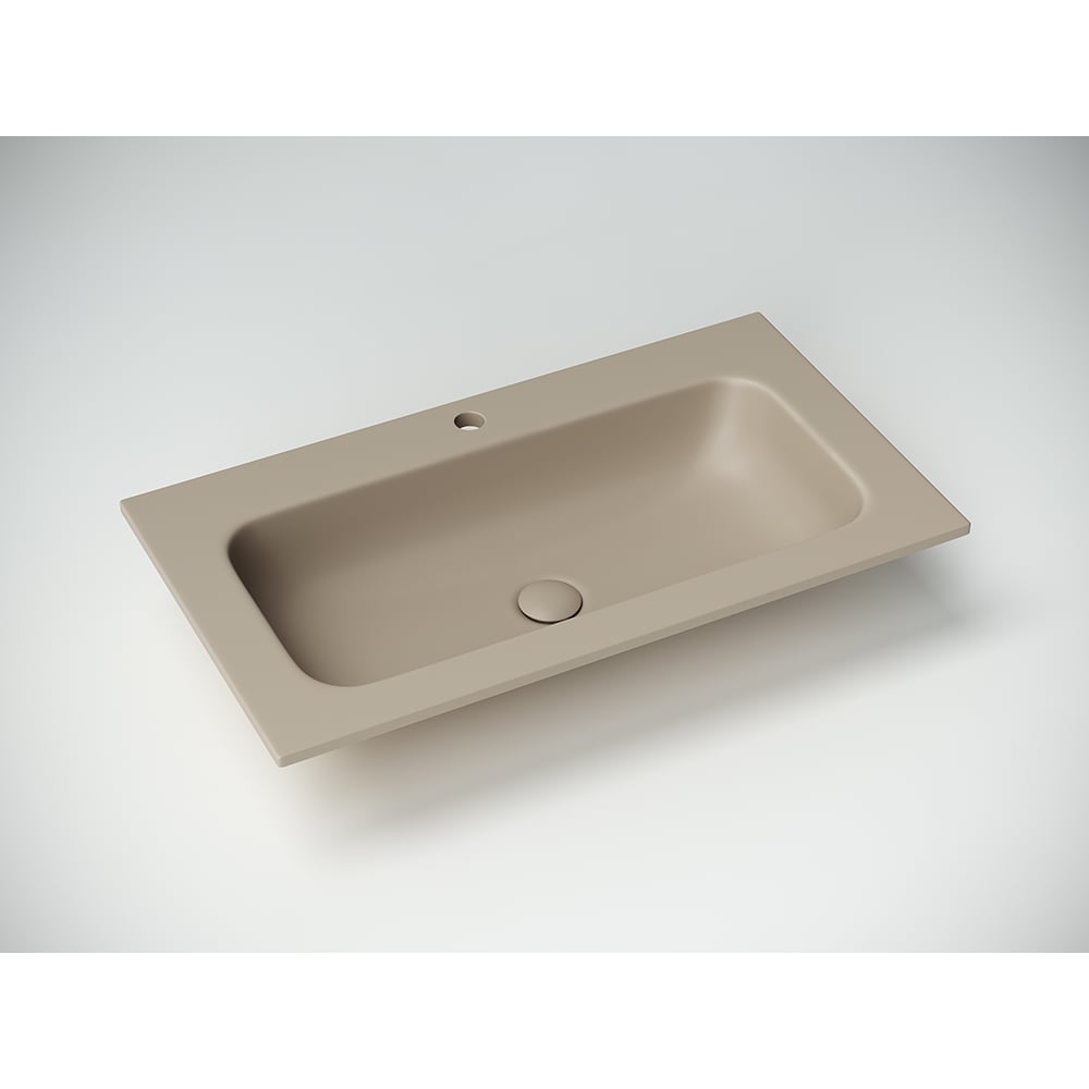 Изображение товара Раковина накладная Ceramicanova Grace прямоугольная, с отверстием под смеситель, 810_457_137 мм, цвет капучино матовый, CN7012MC