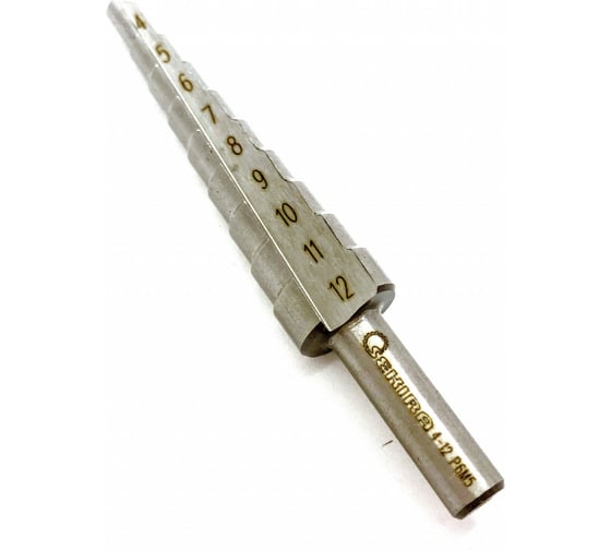 Изображение товара Сверло ступенчатое по металлу 4-12 мм, 9 ступеней, Р6М5 Sekira 00-00010704