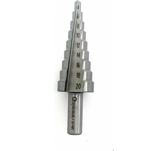 Изображение товара Сверло ступенчатое по металлу 4-20 мм, 9 ступеней, Р6М5 Sekira 00-00010705