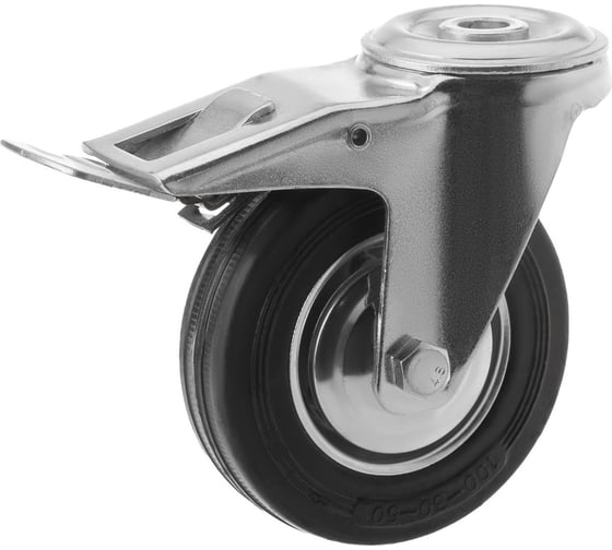 Изображение товара Промышленное колесо с отверстием под болт и тормозом SChb 42 (100 мм; 70 кг) А5 1001614