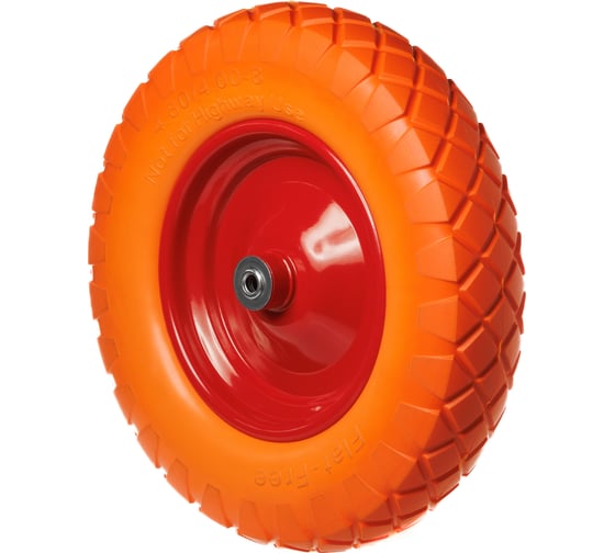 Изображение товара Полиуретановое бескамерное колесо для тачки / тележки (4.00-8, диаметр 380 мм, ось 12 мм, подшипник) А5 PU 3000-12 1005298