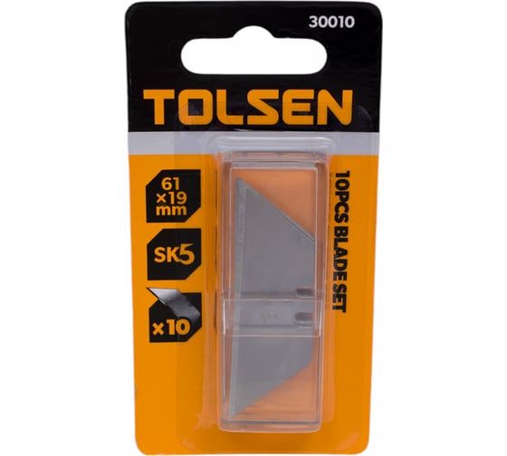 Изображение товара Лезвия трапециевидные 10 шт, 61x19 мм для ножей TOLSEN 30010