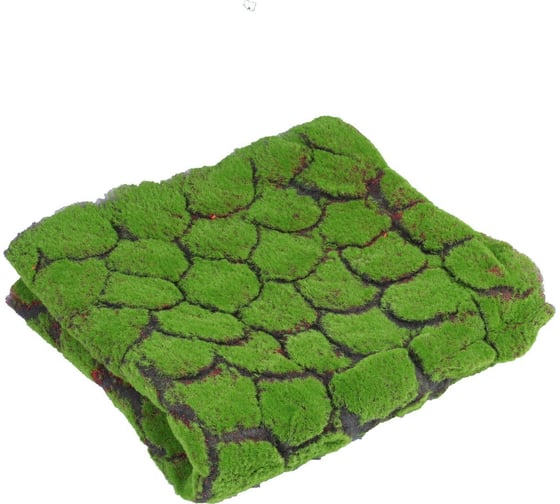 Изображение товара Искусственный декоративный мох Greengo полотно 1х1 м, рельефный, камни, зеленый на черном 5203162