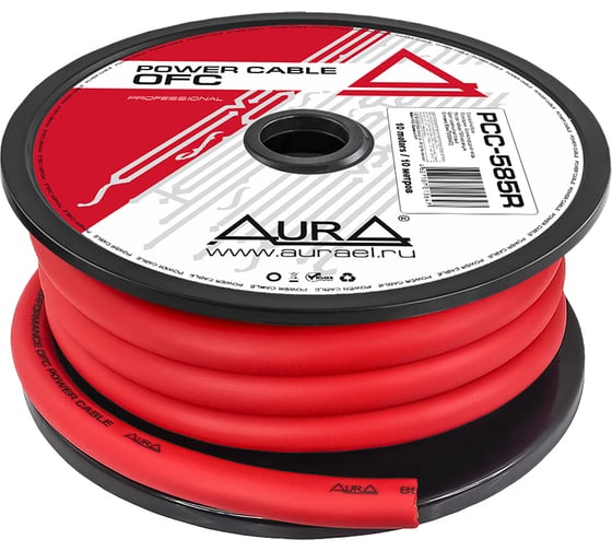 Изображение товара Силовой кабель AurA OFC, 000AWG/85мм2, 10м. катушка, красный PCC-585R