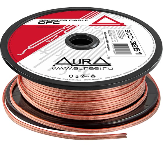 Изображение товара Акустический кабель AurA OFC, прозрачный, 2.5мм2, 50м. катушка SCC-3251