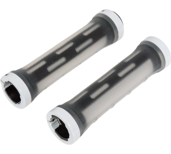 Изображение товара Грипсы JOY KIE MTB HL-G309, 130 мм, с 2 грипстопами, под шестигранник, черный/серебристый H000008039