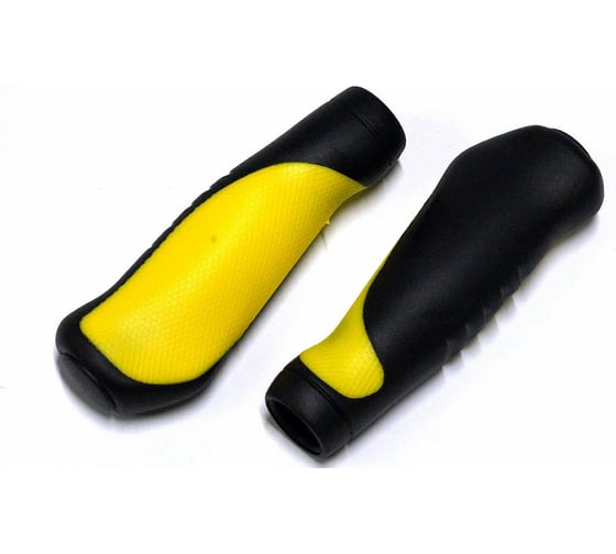 Изображение товара Грипсы JOY KIE MTB HL-GB306, 130 мм, эргономические, резина, черный/желтый H000010712