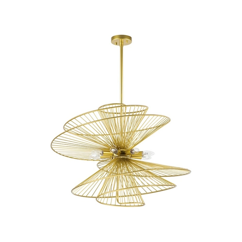 Изображение товара Люстра на штанге Lightstar 728183 в стиле арт-деко золотая 8 плафонов