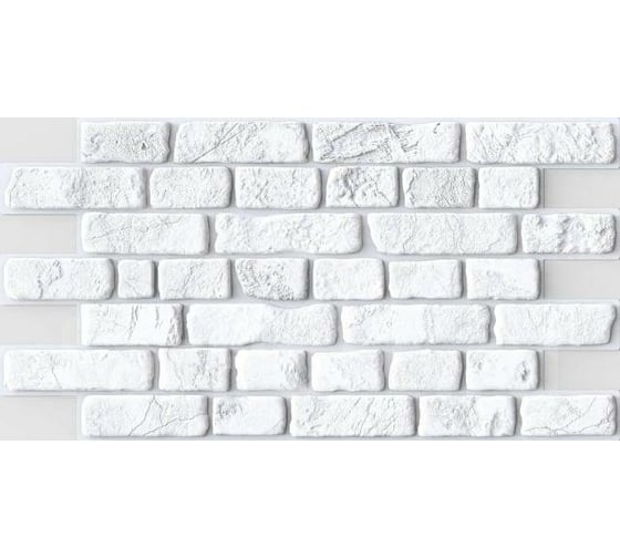 Изображение товара Панель ПВХ STELLA 0.4 мм, кирпич, Ретро белый 00000015074