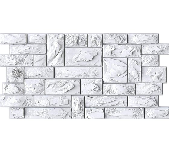 Изображение товара Панель ПВХ STELLA 0.4 мм, камень, Пиленый настоящий белый 00000015075