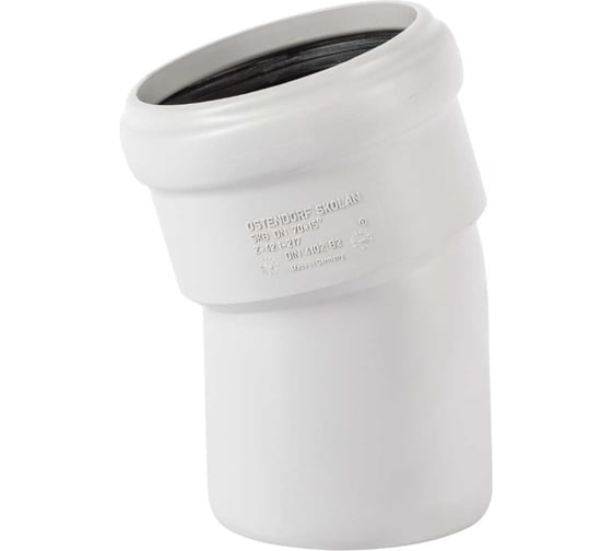 Изображение товара Отвод Ostendorf бесшумной канализации Skolan Safe 78 мм. 15 градусов, SKB 333100
