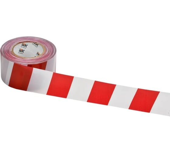 Изображение товара Лента IEK ЛО-200, 75 мм, 35 мкм, красно-белая, 200 м UST11-200-075-035-K58