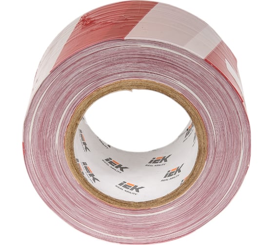 Изображение товара Лента IEK ЛО-250, 75 мм, 35 мкм, красно-белая, 250 м UST11-250-075-035-K58