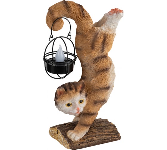 Изображение товара Садовый светильник ЭРА ERASF22-01Кот Акробат, на солнечной батарее, полистоун, 37 см, Б0053352