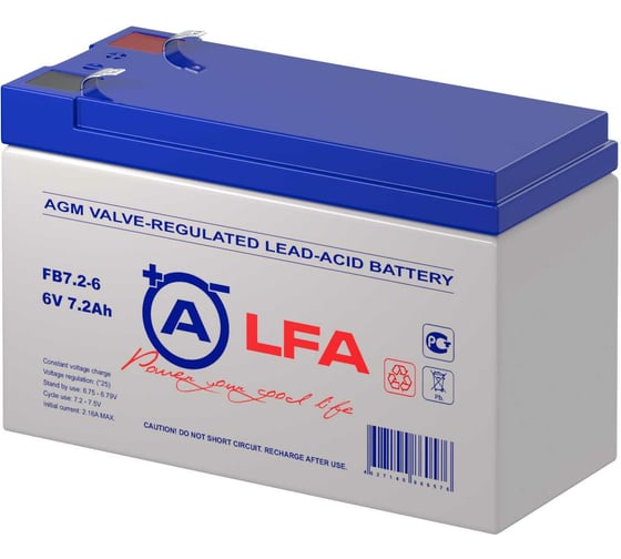Изображение товара Аккумуляторная батарея LFA FB7.2-6 6В, 7.2 Ач УТ-00001356