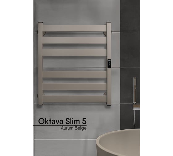 Изображение товара Полотенцесушитель INDIGO Oktava Slim 5 electro 60/50 таймер, скрытый монтаж, универсальное подключение R/L LСLOKS5E60-50ABERt