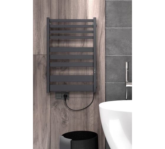 Изображение товара Полотенцесушитель INDIGO Atlas (electro) 80/50 таймер, скрытый монтаж, универсальное подключение R/L LСLATE80-50MGRt