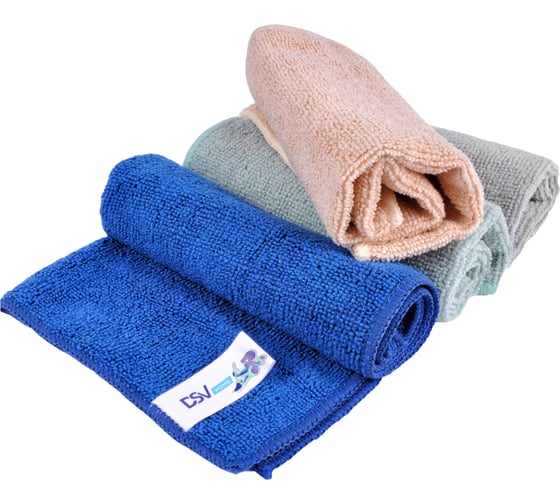 Изображение товара Универсальная салфетка из микрофибры для уборки DSV 30x30 см, набор 4 шт., 220 г/см DS-20122