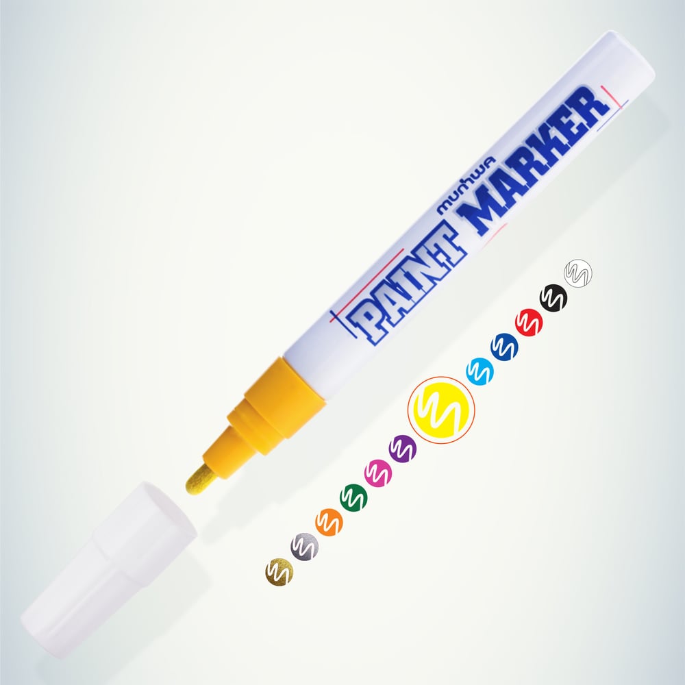 Изображение товара Маркеркраска MunHwa PAINT MARKER, желтая, 4мм PM08 12/576/13824 Б0048233