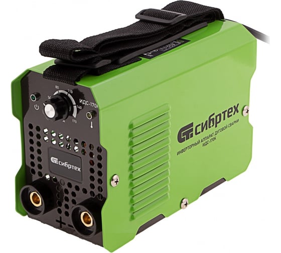 Изображение товара Инверторный аппарат дуговой сварки СИБРТЕХ ИДС-170K, 170 А, ПВ80, диам.эл. 1,6-3,2 мм 94393