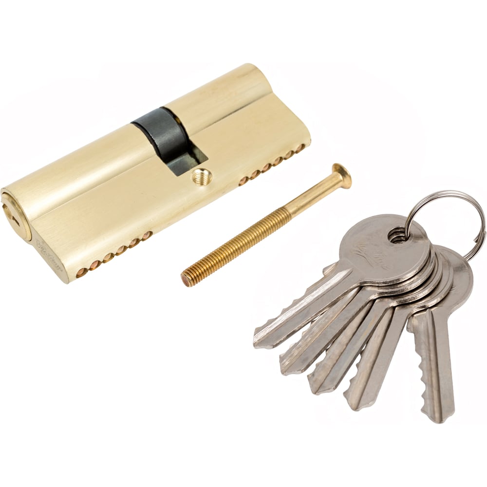 Изображение товара Цилиндровый механизм Вантаж 35/45 мм матовое золото 5 ключей