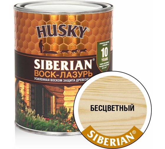 Изображение товара Воск-Лазурь HUSKY SIBERIAN бесцветный 0,9 л 29978