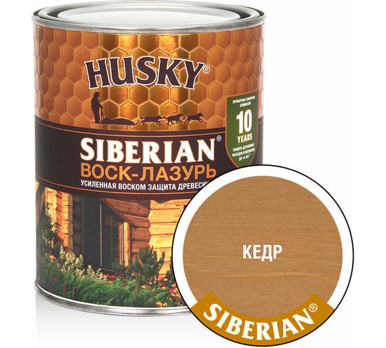 Изображение товара Воск-Лазурь HUSKY SIBERIAN кедр 0,9 л 29987
