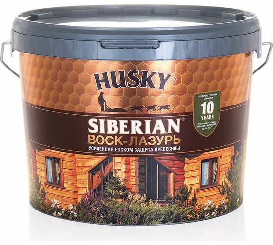 Изображение товара Воск-Лазурь HUSKY SIBERIAN красное дерево 9 л 30007