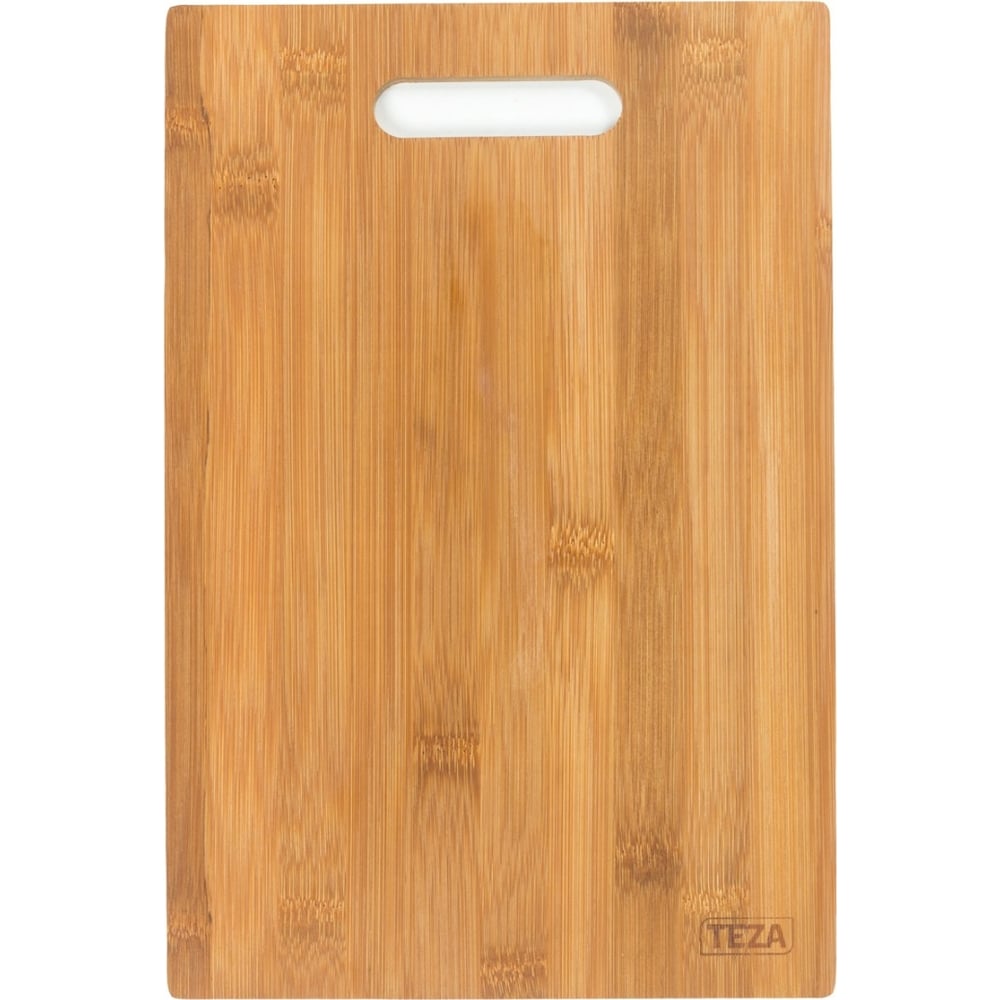 Изображение товара Разделочная доска TEZA Bianca с прямоугольной ручкой, 33x22x1 см, бамбук 40-010