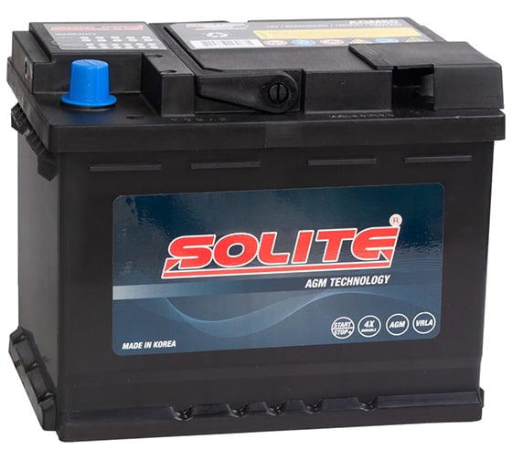 Изображение товара Аккумуляторная батарея Solite 6СТ60, 242x174x190, емкость 60 а/ч, ОП AGM60