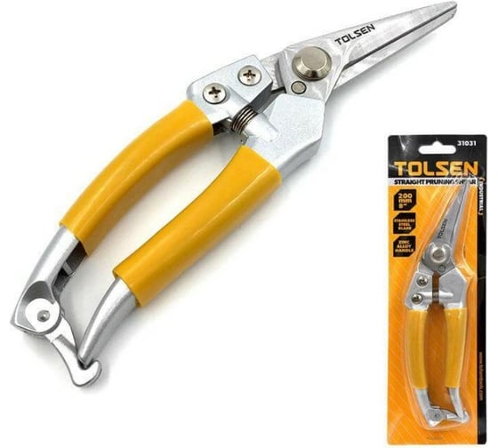 Изображение товара Прямой секатор TOLSEN с фибергласовой рукояткой, 200 мм 31031