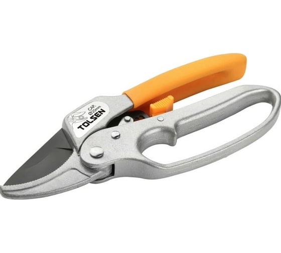 Изображение товара Секатор TOLSEN с фибергласовой рукояткой алюминиевый, 200 мм 31023