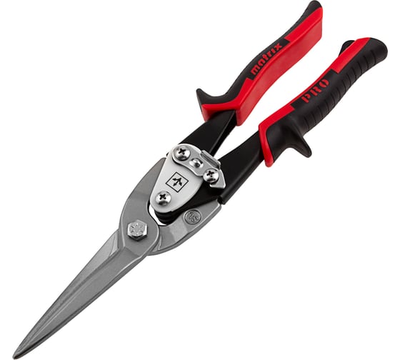 Изображение товара Ножницы по металлу MATRIX, удлиненные, 290 мм, прямой рез, CrMo, 2-комп. обрезиненные рукоятки PRO 78328