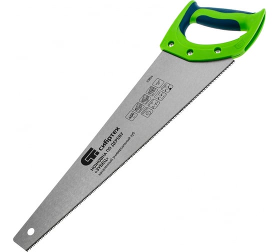 Изображение товара Ножовка по дереву СИБРТЕХ Зубец, 400 мм, 11 TPI, зуб 2D, калёный зуб, 2-х комп. рукоятка 23824