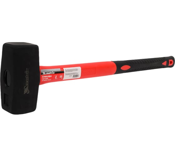 Изображение товара Кувалда MATRIX 4 кг, фибергласовая обрезиненная рукоятка 600 мм 10976