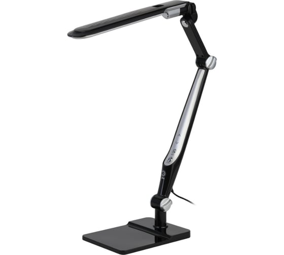 Изображение товара Настольный светодиодный светильник ЭРА NLED-497-12W-BK на струбцине и с основанием, черный Б0052771