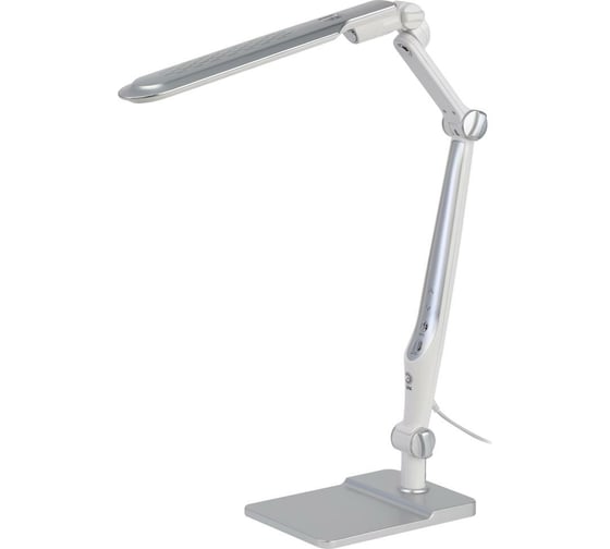 Изображение товара Настольный светодиодный светильник ЭРА NLED-497-12W-S на струбцине и с основанием, серебро Б0052772
