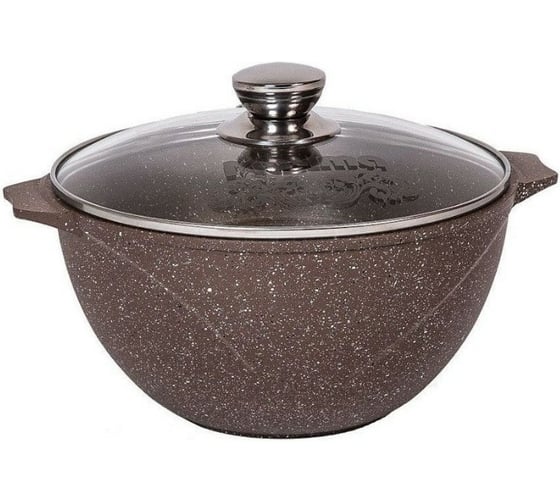 Изображение товара Казан для плова Мечта АП Гранит brown 10 л, со стеклянной крышкой 511806