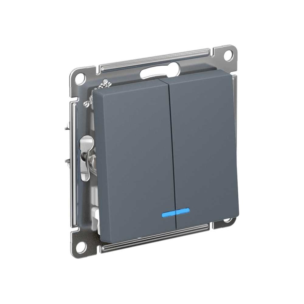 Изображение товара 2-клавишный выключатель Systeme Electric Atlas Design Грифель с подсветкой