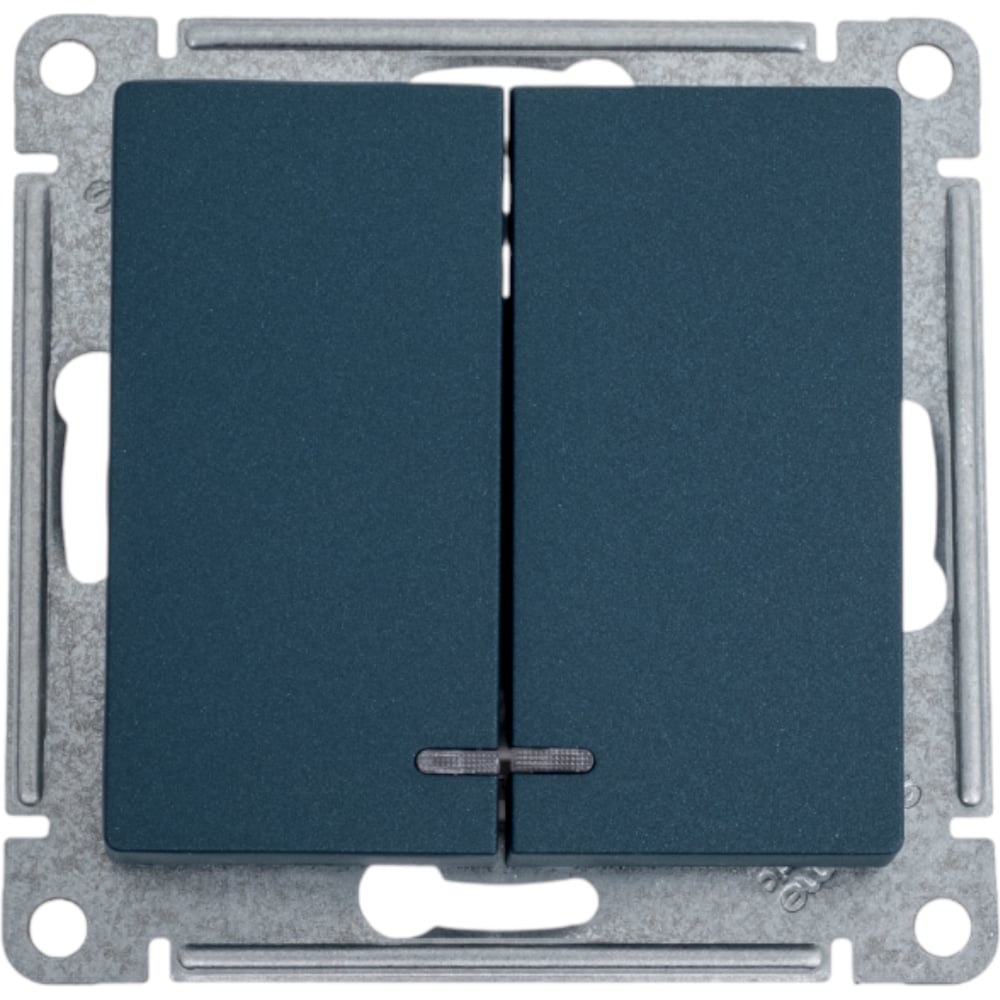 Изображение товара 2-клавишный выключатель Systeme Electric AtlasDesign с подсветкой, зеленый, IP20